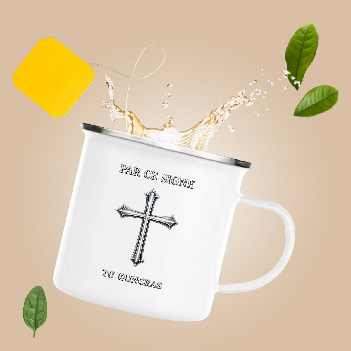 Image front Tasse métallique _ Par ce signe