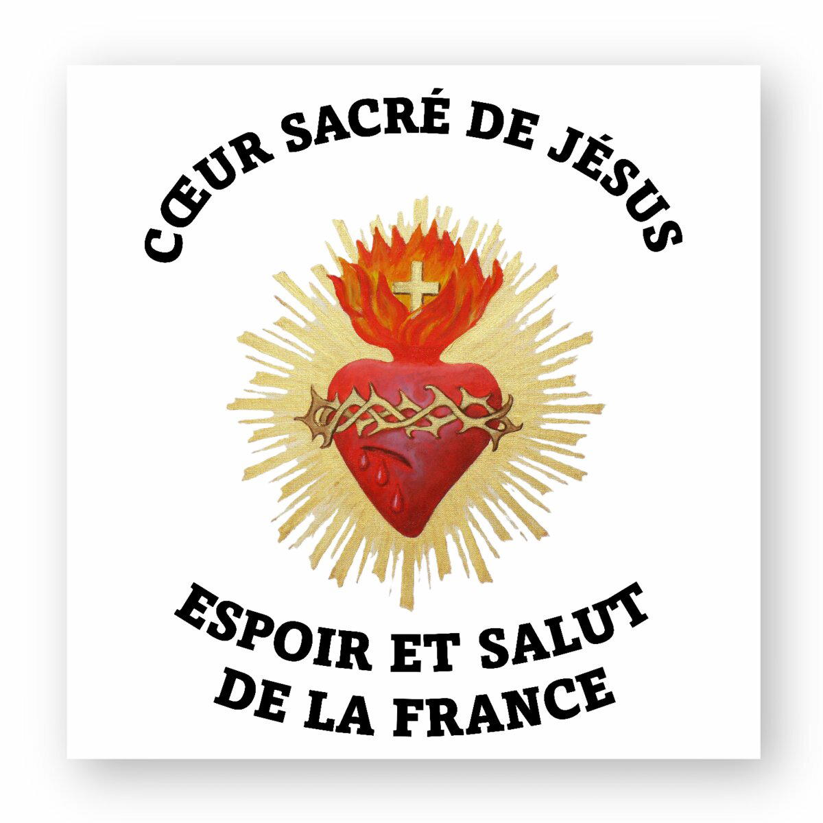 Image front Autocollants carré _ Cœur Sacré de Jésus