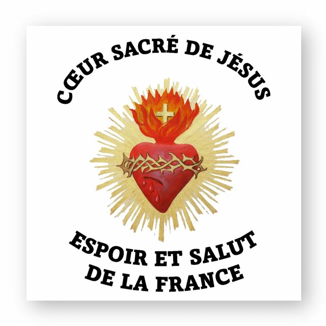 Image front Autocollants carré _ Cœur Sacré de Jésus
