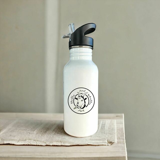 Bella And Mallu Art  Stainless steel water bottle with straw