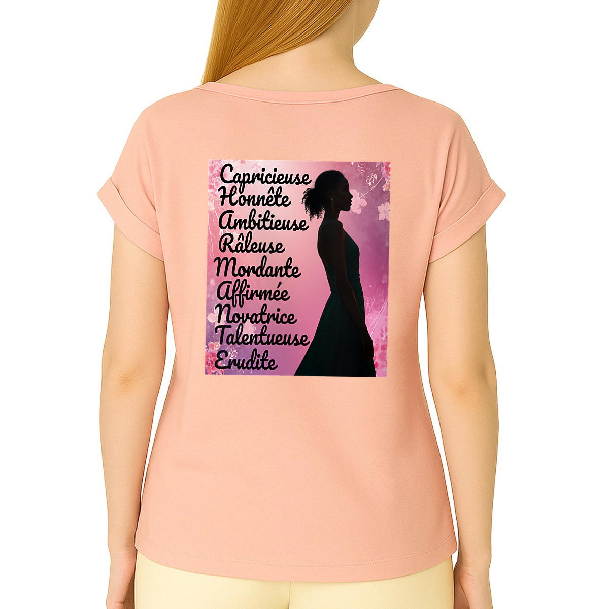 Image front T-shirt Femme Manches à Revers - Dévoilez votre Charme Singulier !