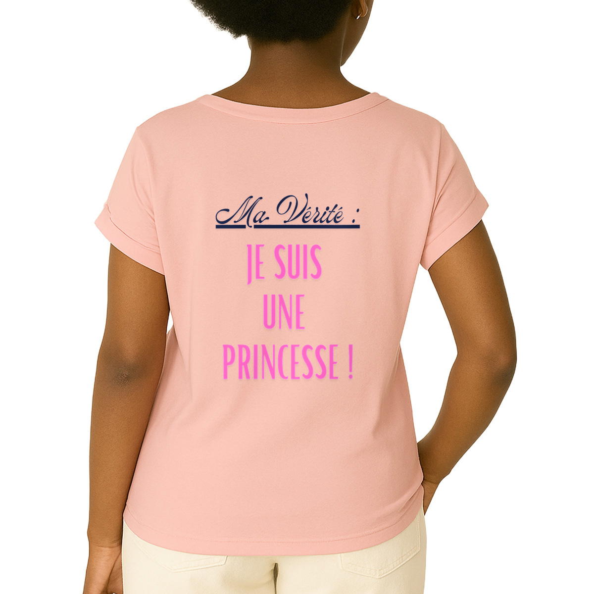 Image front T-shirt Femme Manches à Revers - Exposez votre vérité !