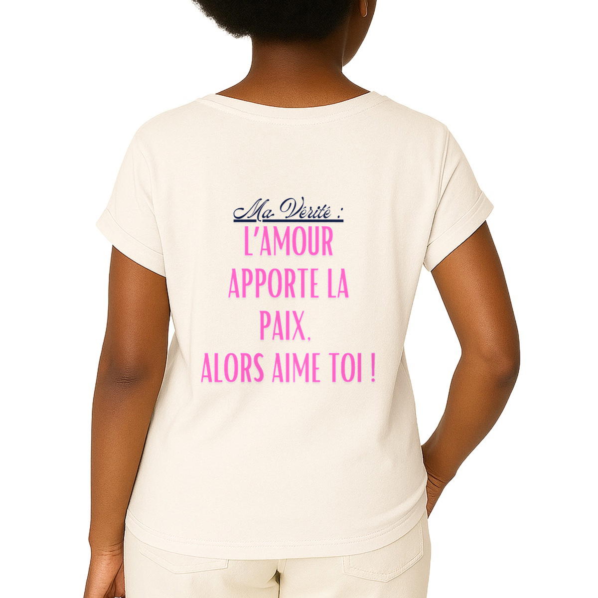 Image front T-shirt Femme Manches à Revers - Exposez votre Vérité !
