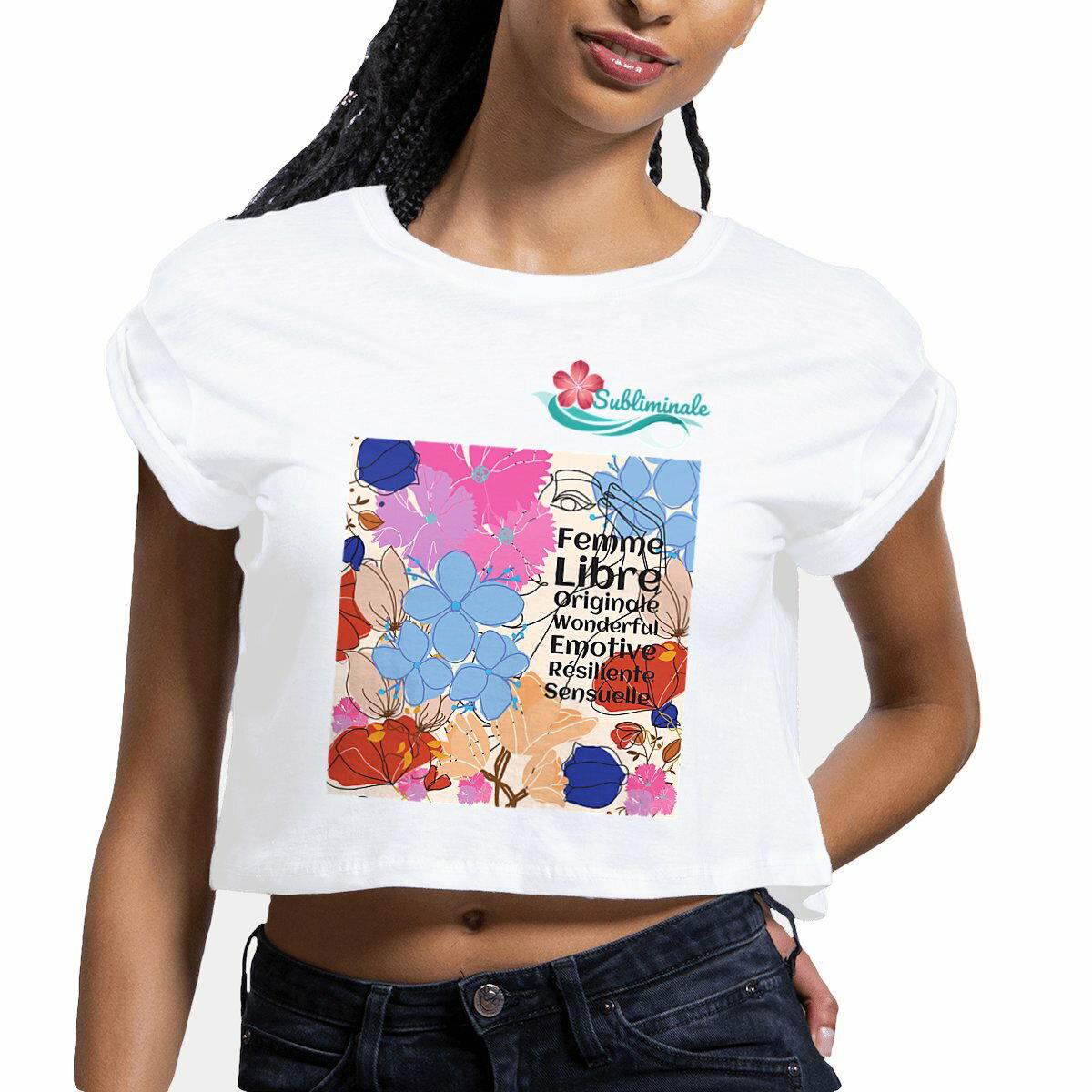 Image front Crop Top Femme - Arborez  vos Supers Pouvoirs !