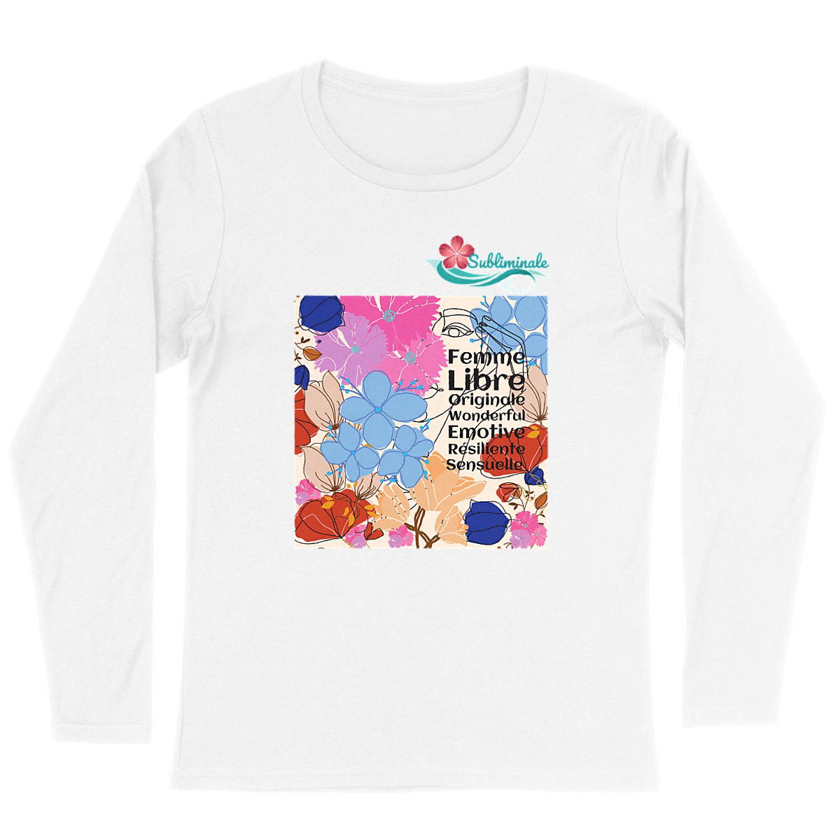 Image back T-shirt Femme Manches Longues - Arborez vos Supers Pouvoirs !