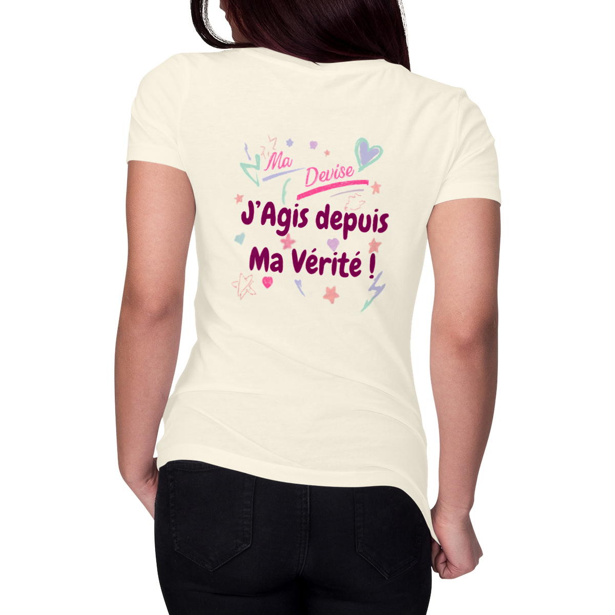 Image front T-shirt Femme Epais : Affichez votre Devise avec Style !