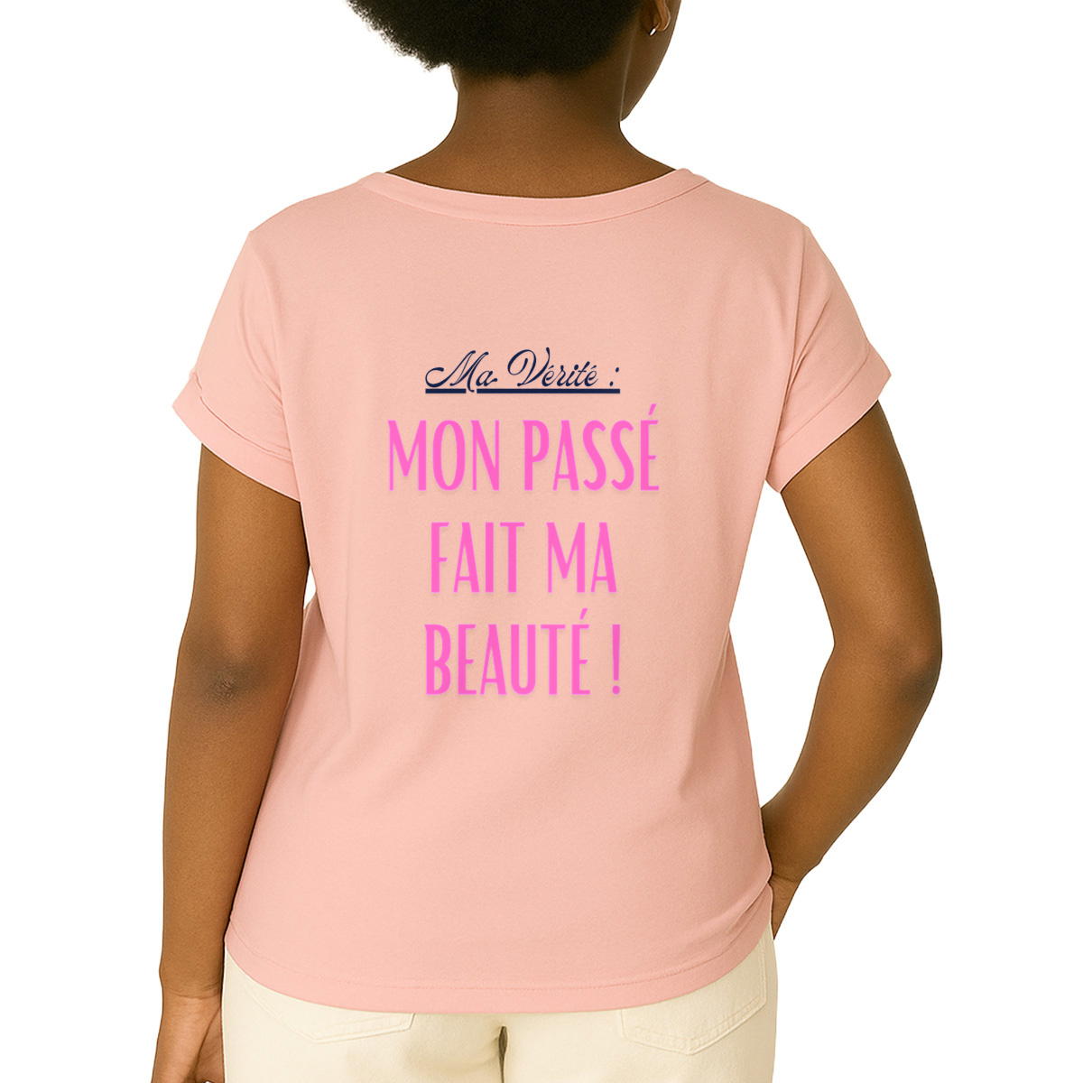 Image front T-shirt Femme Manches à Revers - Exposez votre vérité !