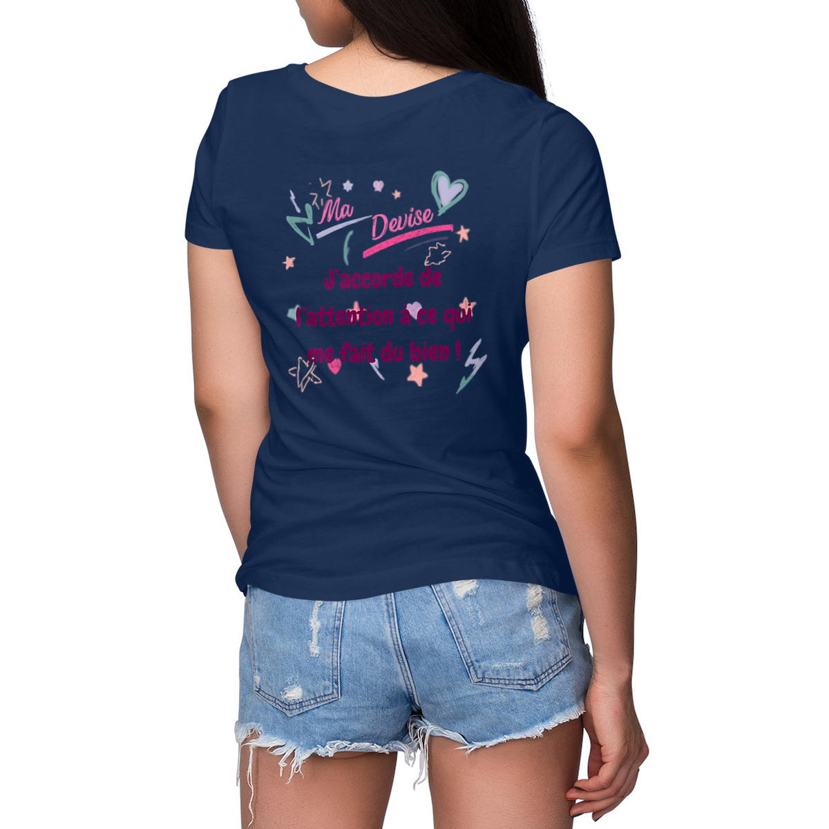 Image front T-shirt Femme Epais - Affichez votre Devise avec Style !