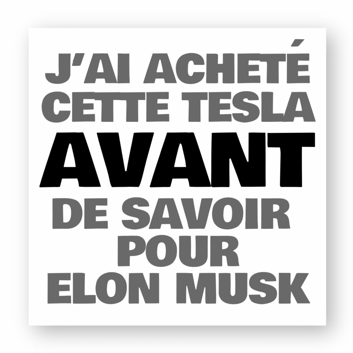 Image front Sticker Tesla noir et blanc