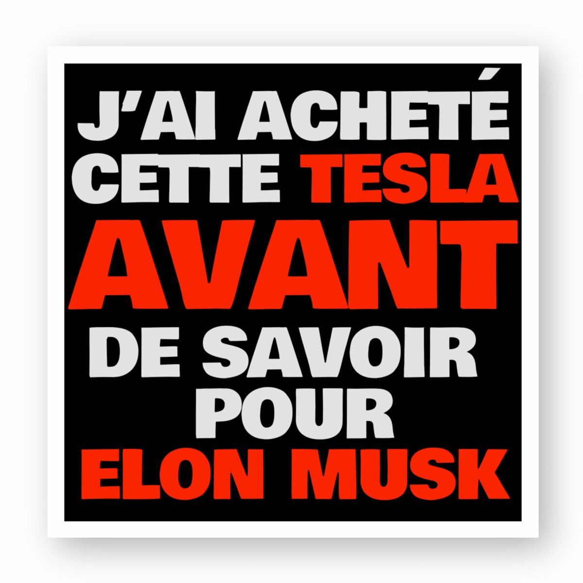 Image front Sticker Tesla foncé