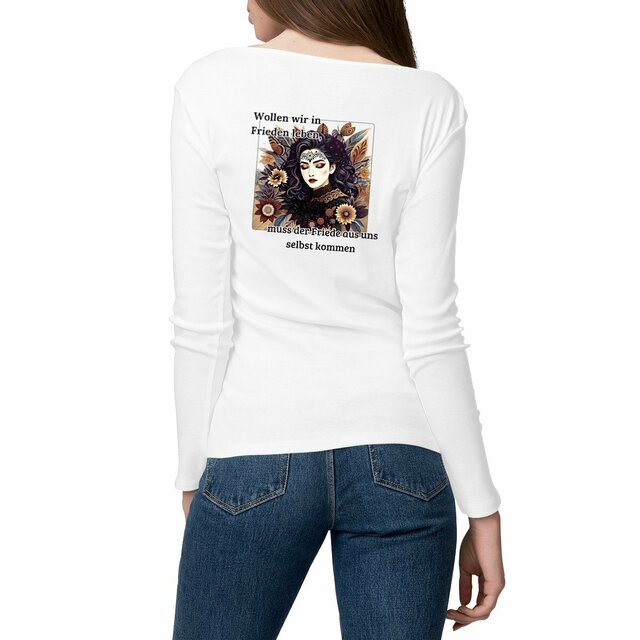 Image front Round Neck Long sleeve with Spiritual quote and beautiful back print
