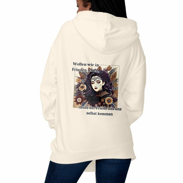 Image front Hoodie with Spiritual quote and beautiful back print