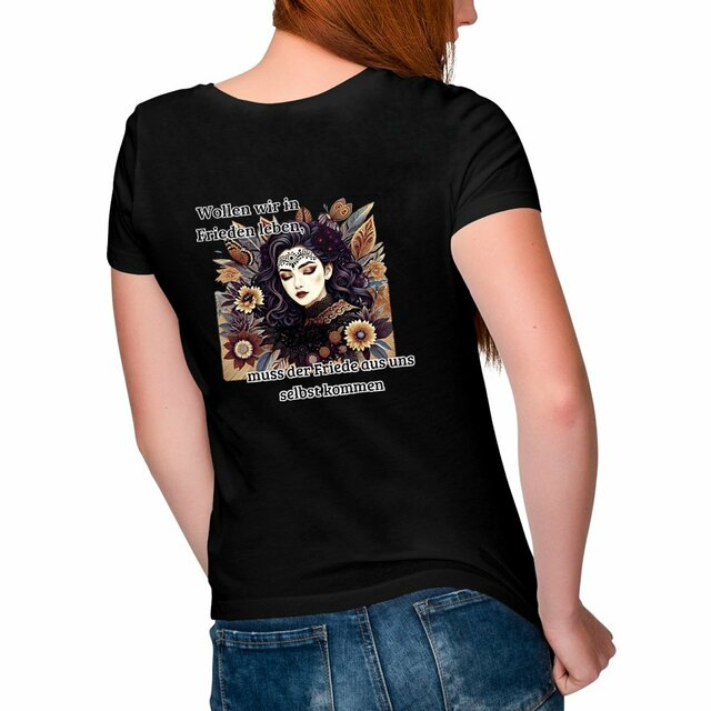 Image front T-Shirt - Frieden in dir Zitate aus Bio Baumwolle und wasserbasierten Druck