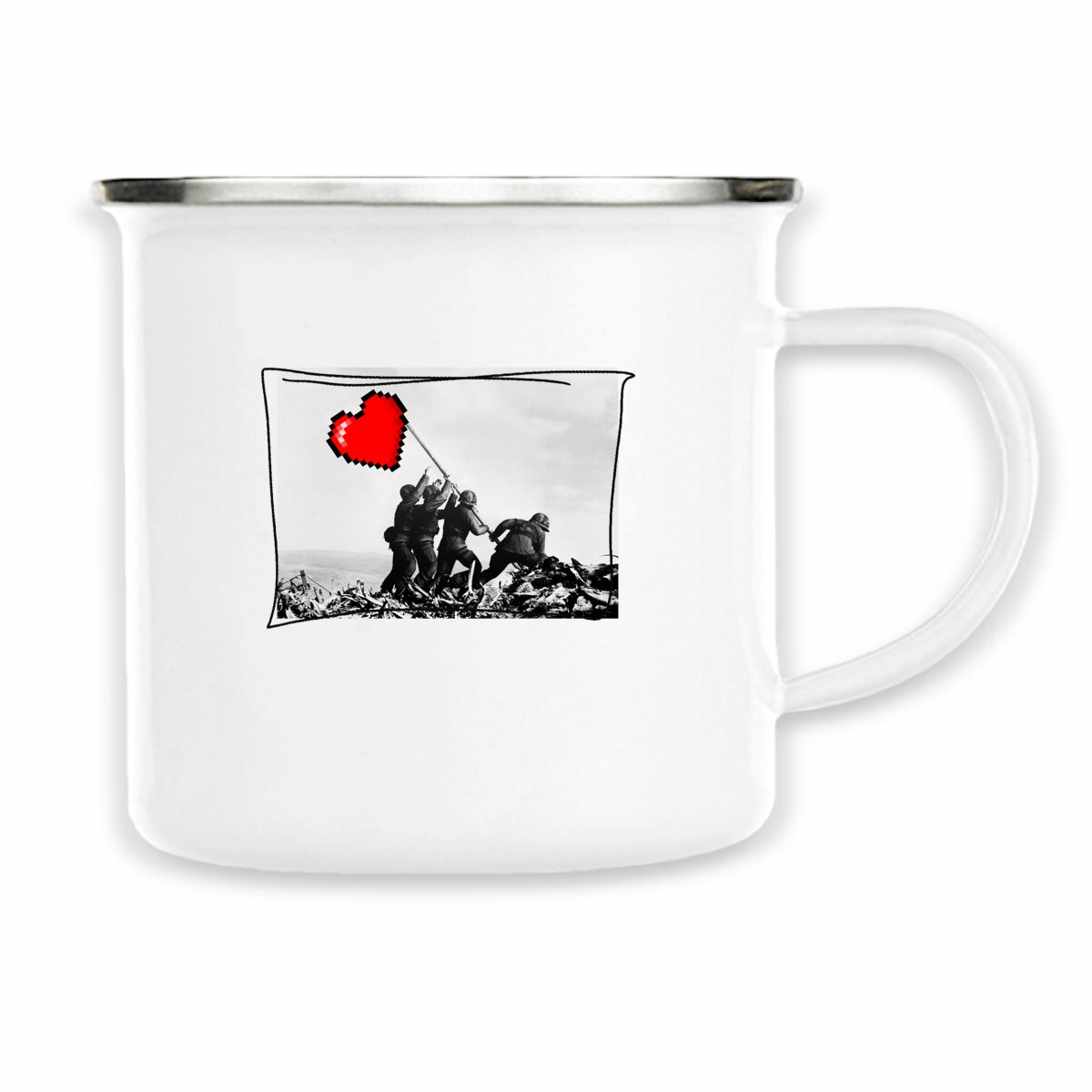 hrt flg enamel mug