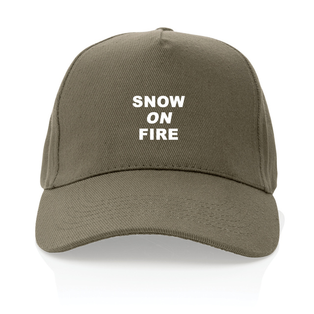 snow on fire baseball cap