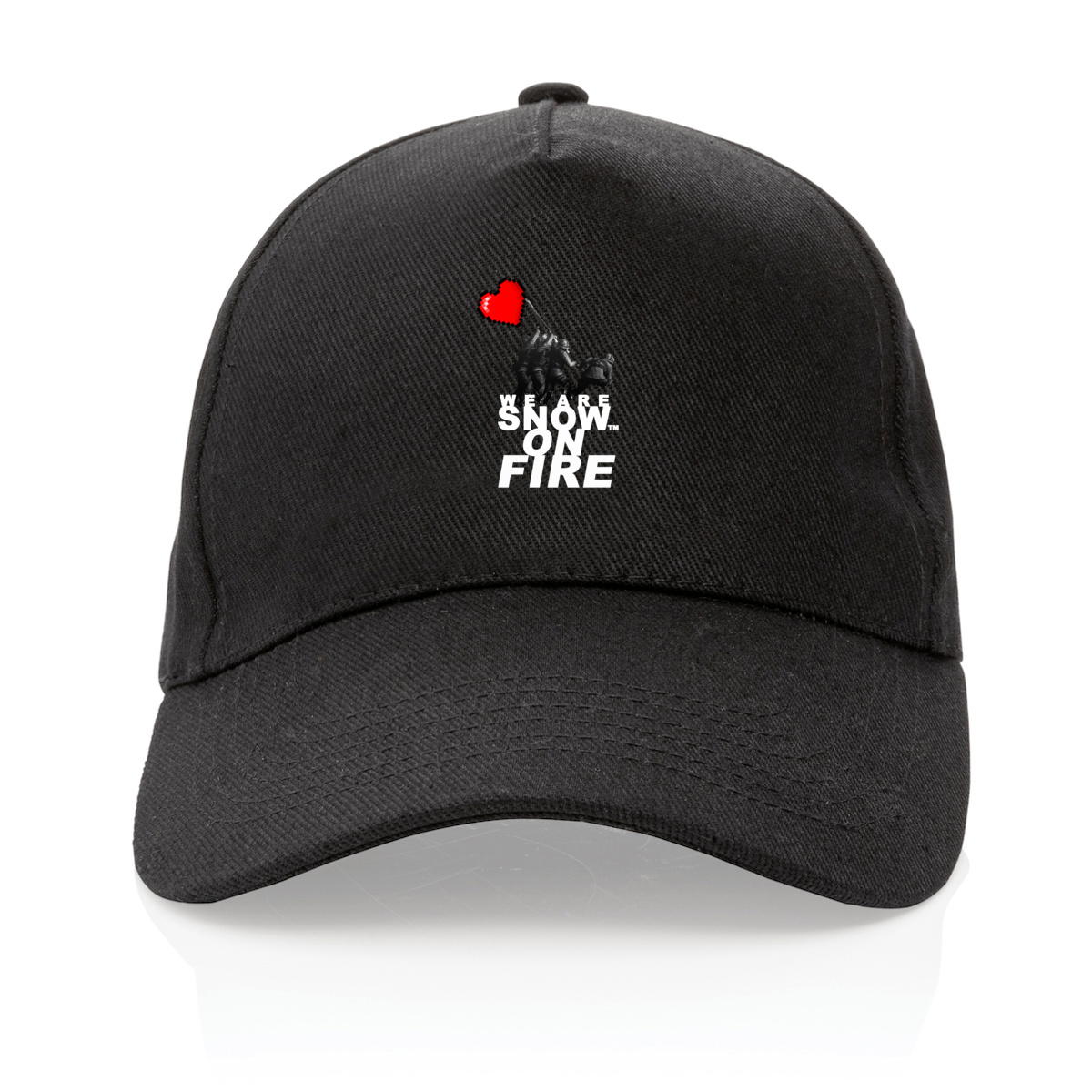 we are snow on fire baseball cap