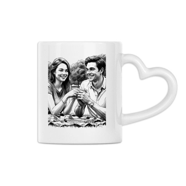 Image back Heart-Shaped Mug for Couples - Perfect Valentine's Gift