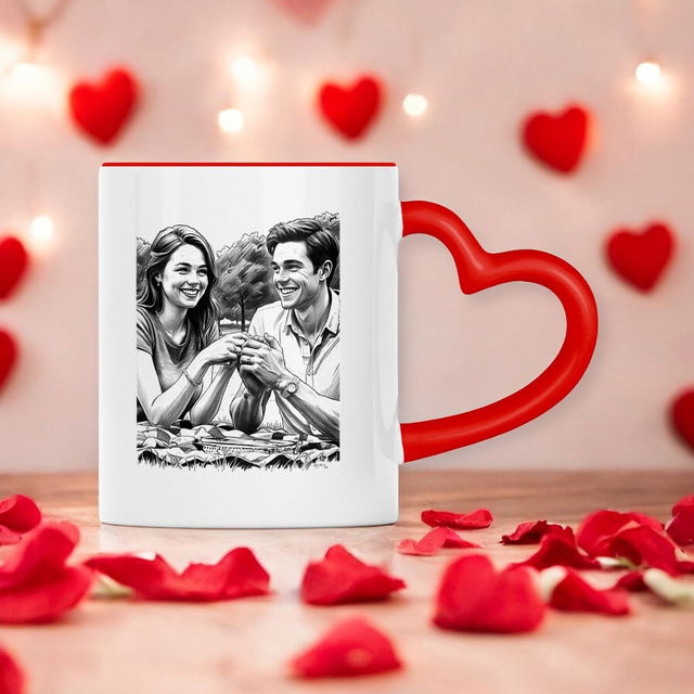 Image front Heart-Shaped Mug for Couples - Perfect Valentine's Gift
