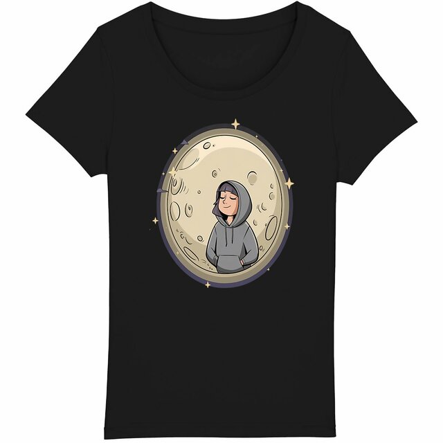 Image back Women's lightweight T-shirt with Moonlight Music Design