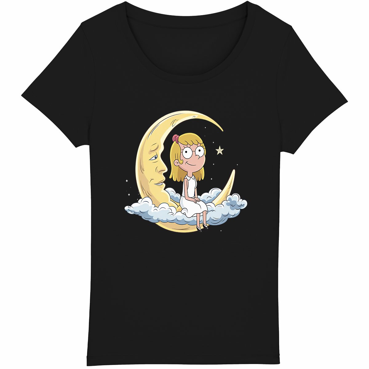 Image back Women's lightweight T-shirt with Moonlight Music Design