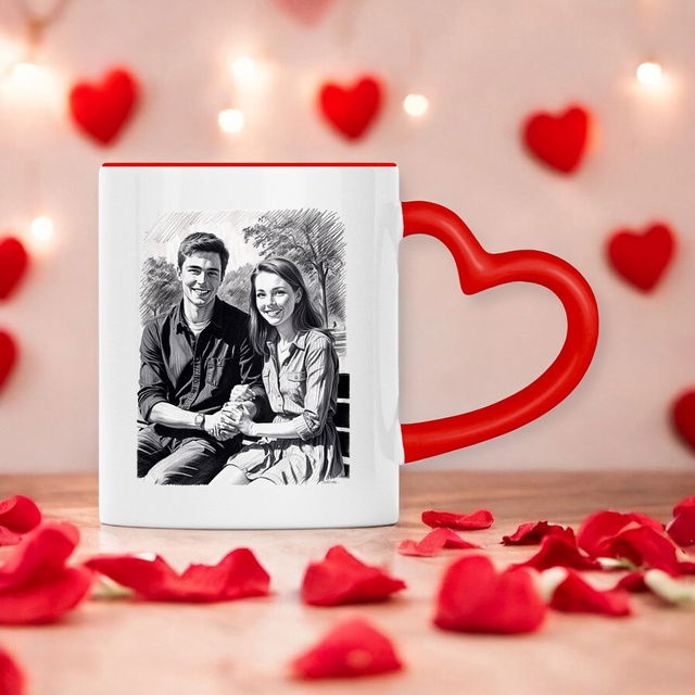 Image front Heart-Shaped Mug for Couples