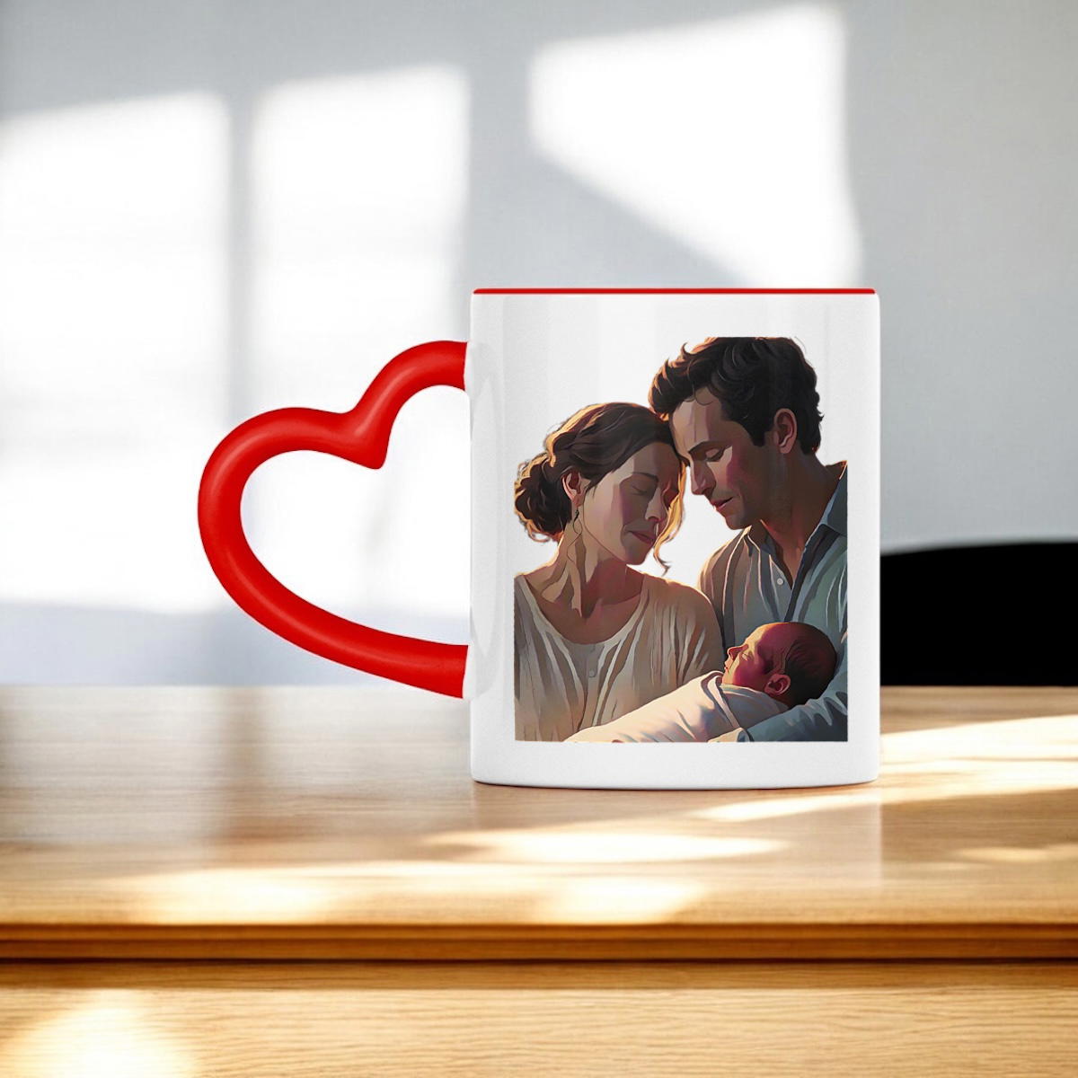 Image front Heart-Shaped Mug for New Parents