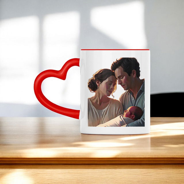 Image du produit Heart-Shaped Mug for New Parents