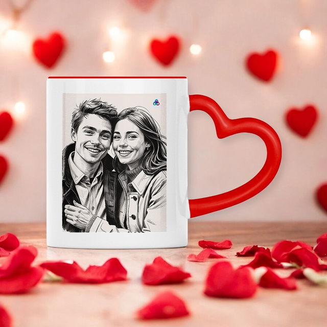 Image front Whispers of Love Valentine Heart-Shaped Mug