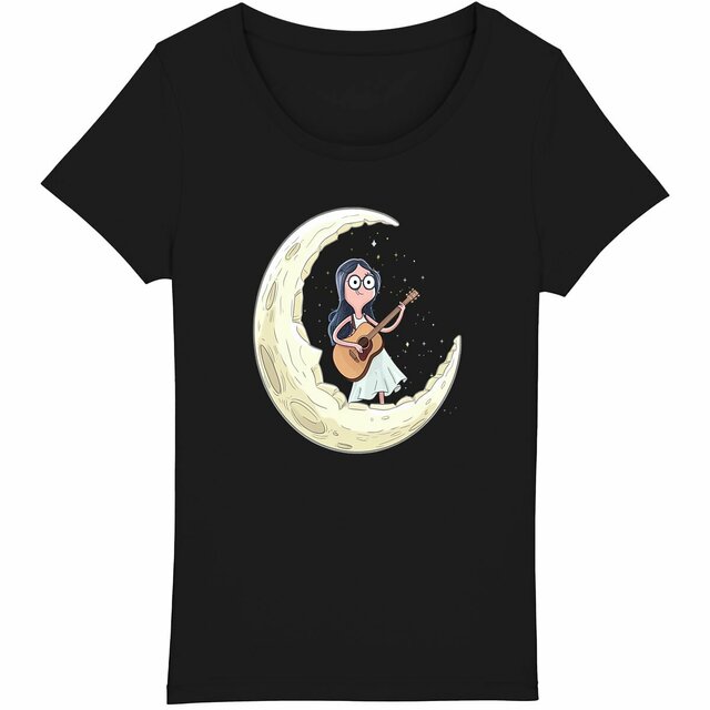 Image back Women's lightweight T-shirt with Moonlight Music Design