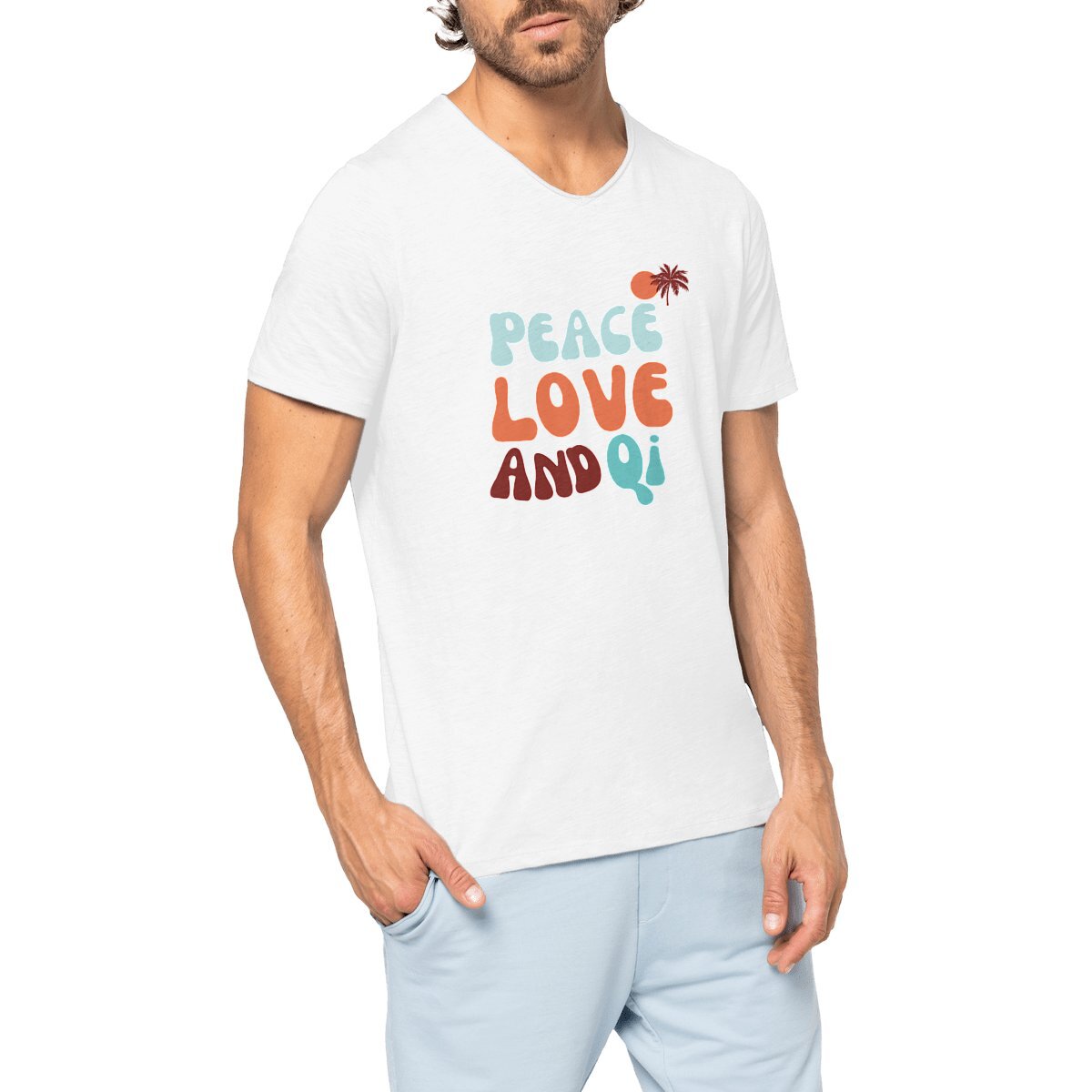 Image front Peace Love and Qi Men's T