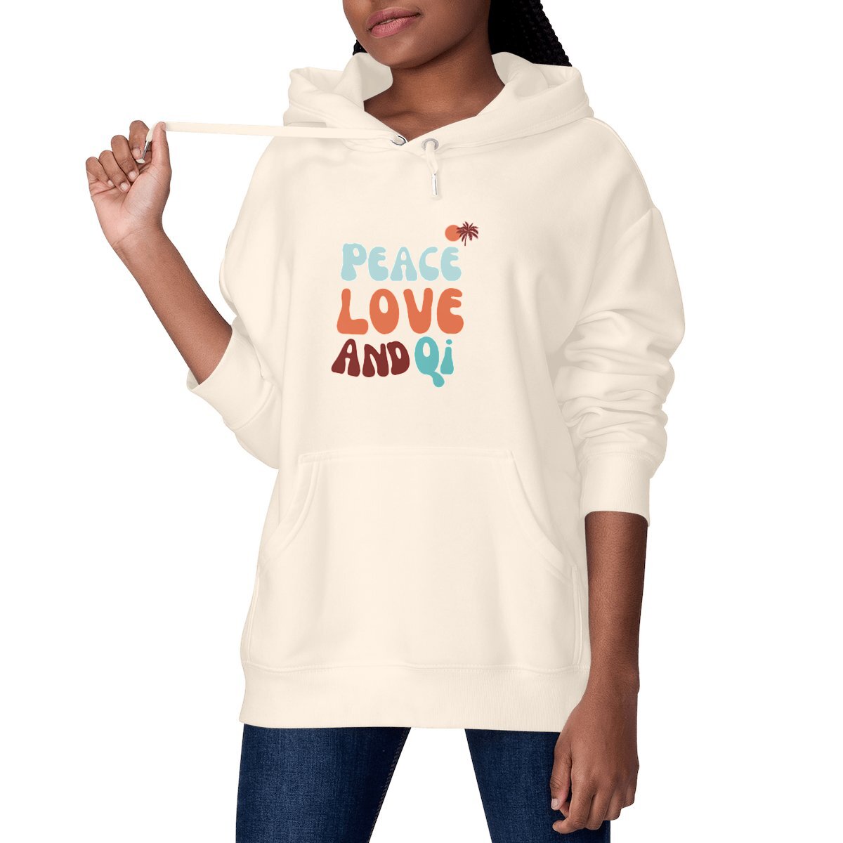 Image front Peace Love and Qi Hoodie 