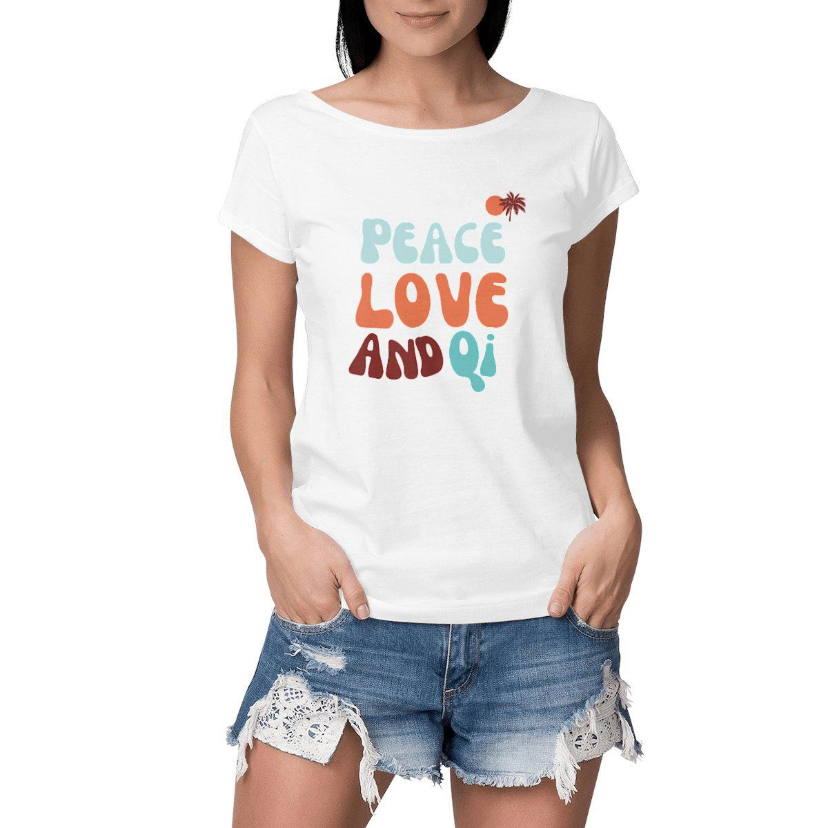 Image front Peace Love and QI Women's T