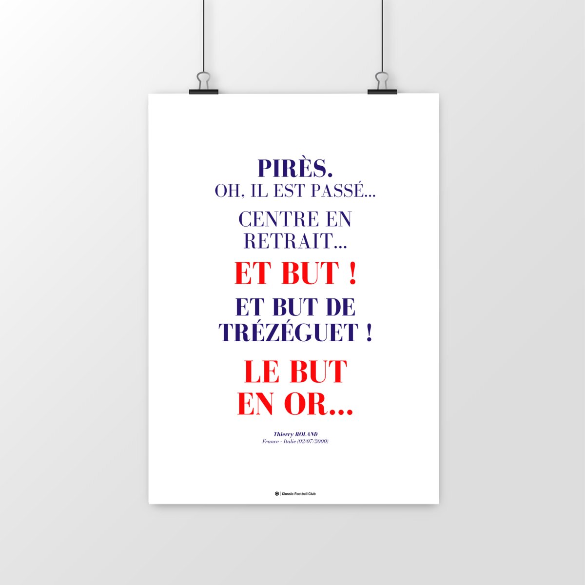 Image front Affiche citation Thierry Roland - But en or - Foot nostalgie