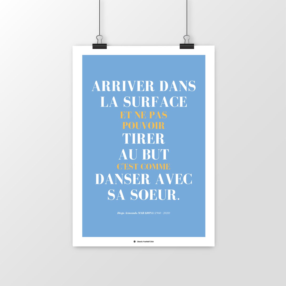 Image front Affiche citation foot Diego Maradona (VF) - Danse avec la star - Foot nostalgie