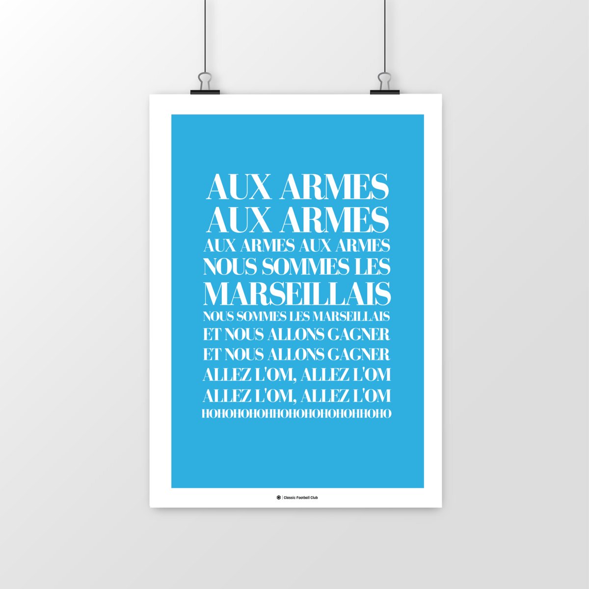 Image front Affiche déco - Chanson Aux Armes Marseillais ♫♫♫ - Foot nostalgie