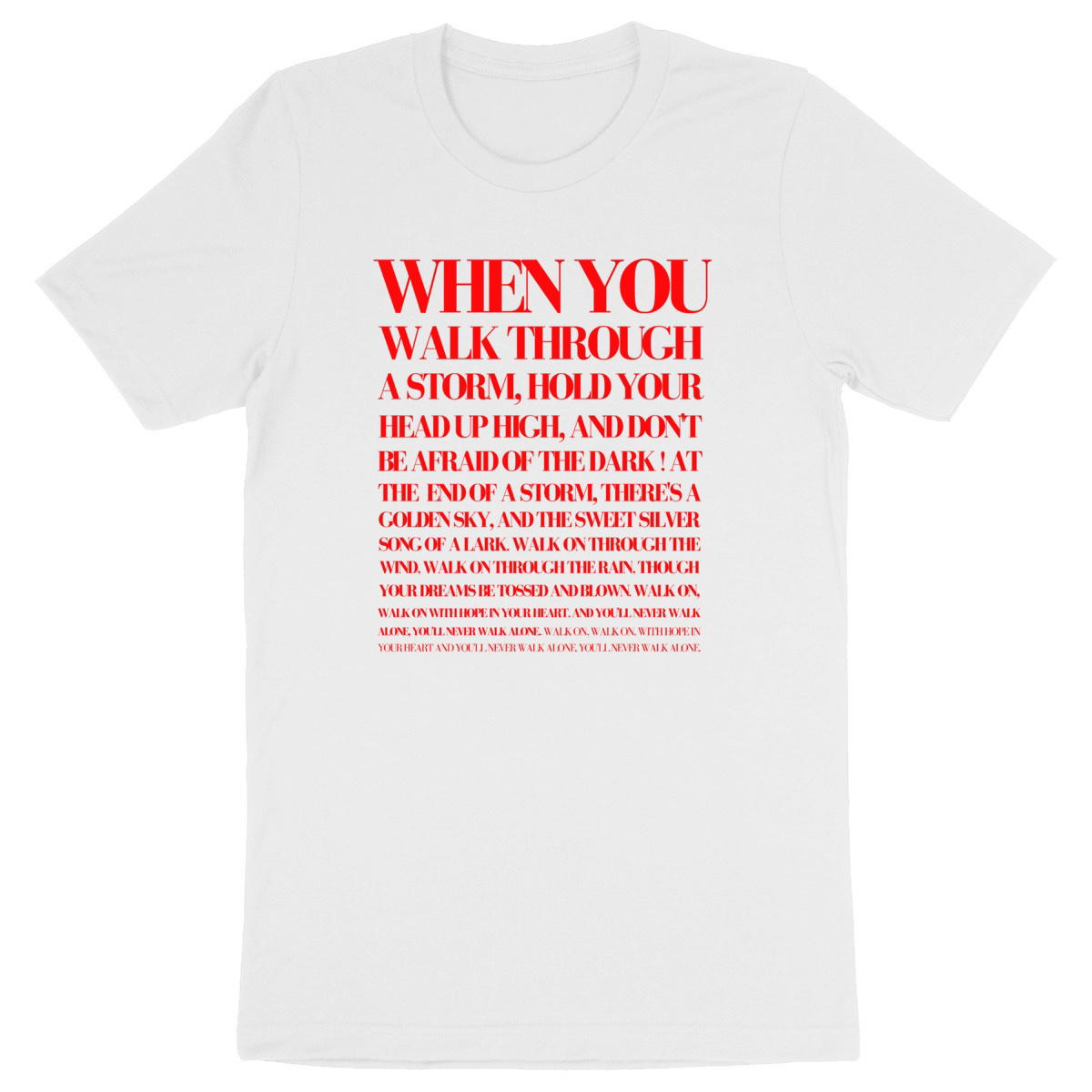 Image back T-shirt paroles You'll never walk alone - Foot vintage