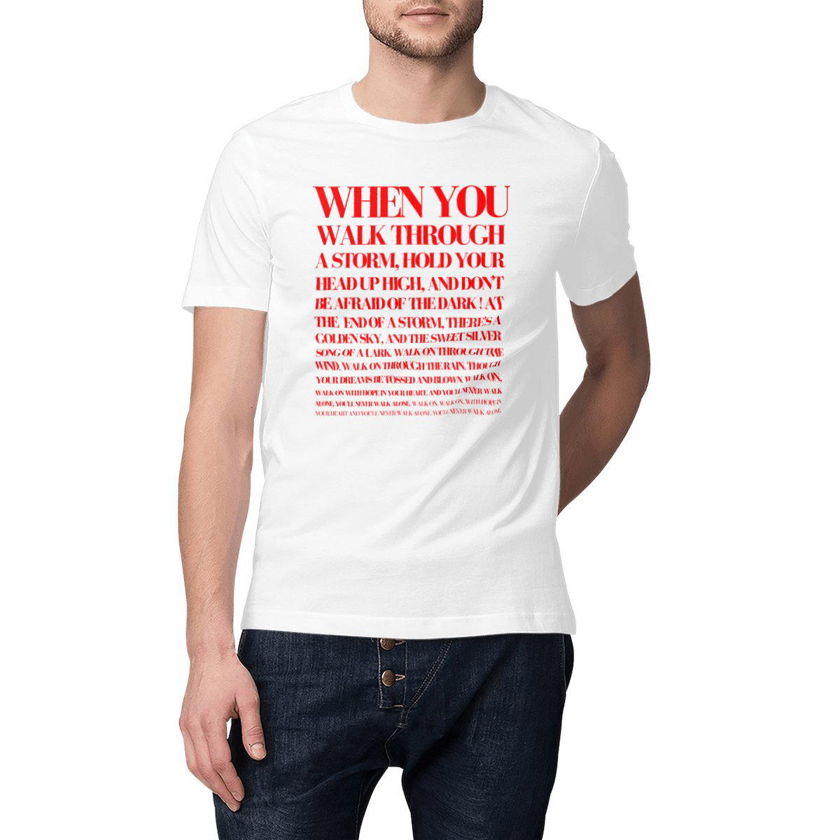 Image front T-shirt paroles You'll never walk alone - Foot vintage