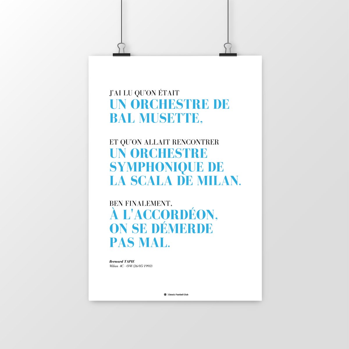 Image front Affiche citation Bernard Tapie - Le bal de Munich - Foot nostalgie