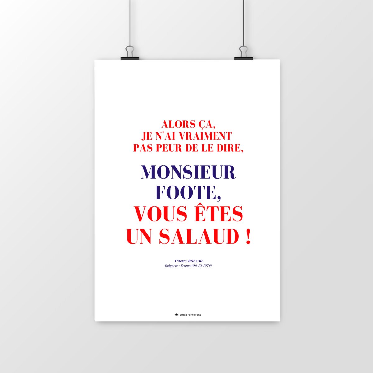 Image front Affiche citation Thierry Roland - Y'a pas péno - Foot nostalgie