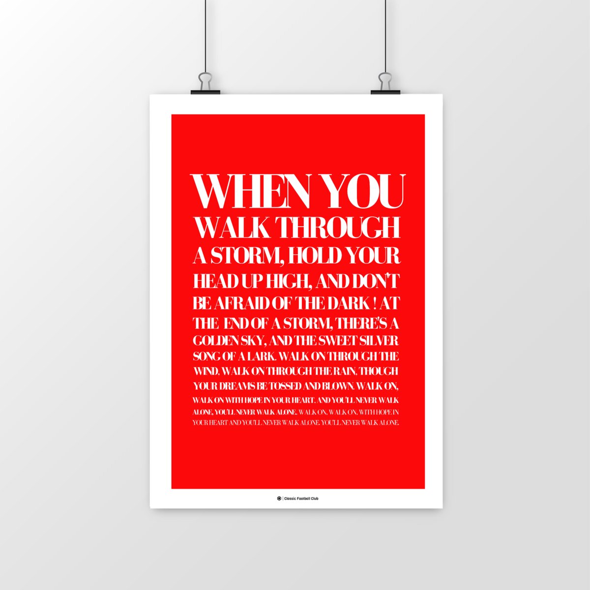 Image front Affiche déco - Chanson You'll never walk alone ♫♫♫ - Foot nostalgie 