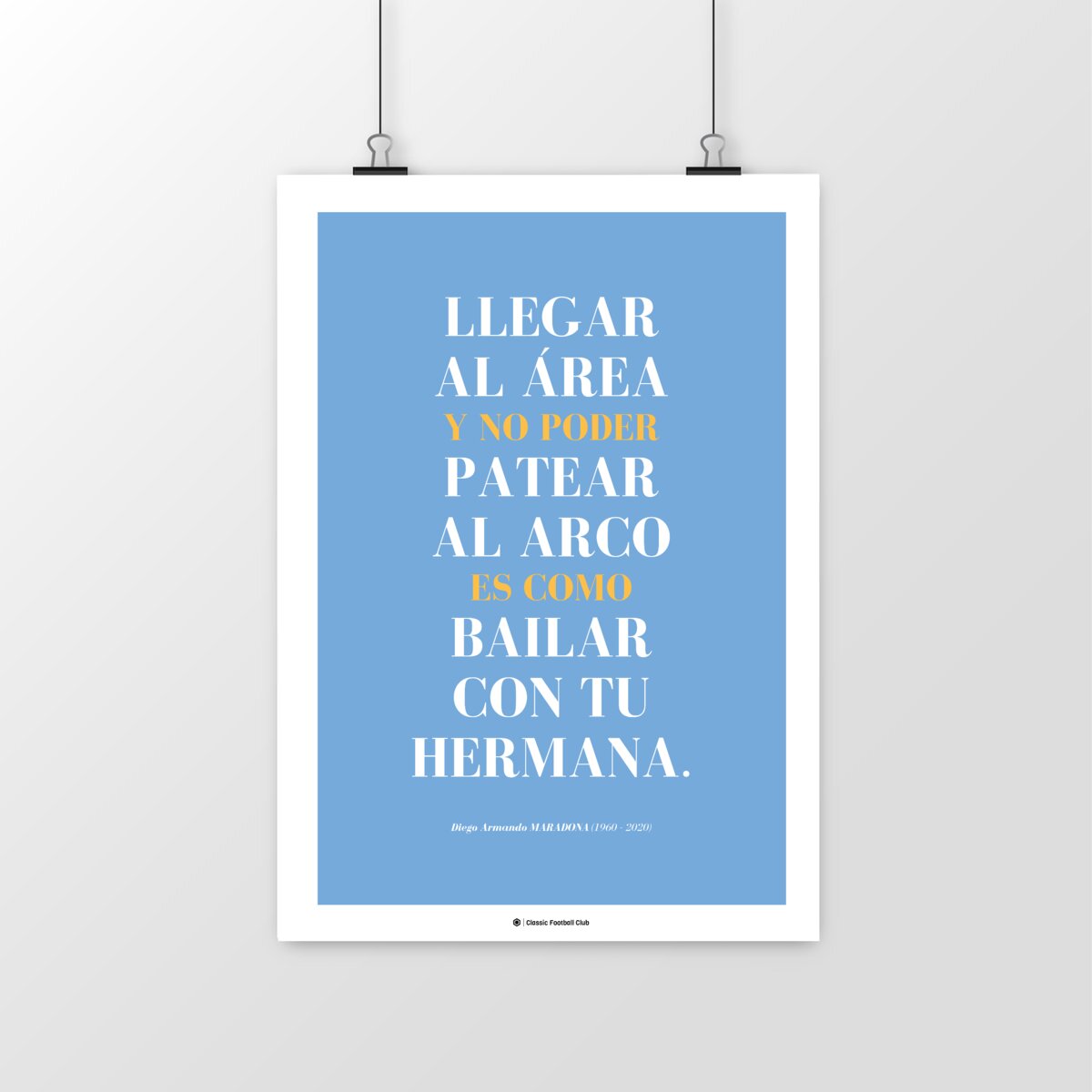 Image front Affiche citation Diego Maradona (VO) - Danse avec la star - Foot nostalgie