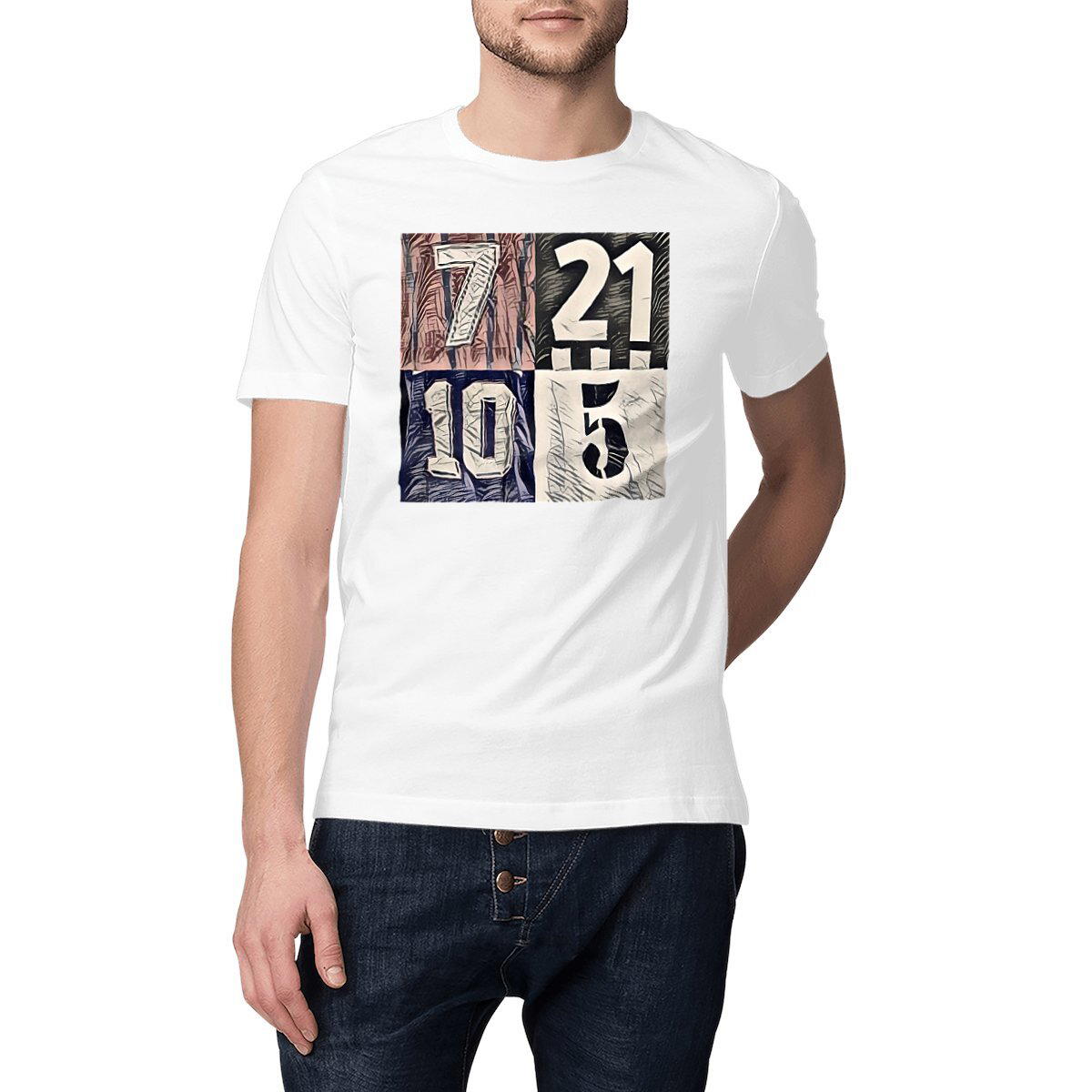 Image front T-shirt numéros chance Zizou - Foot vintage