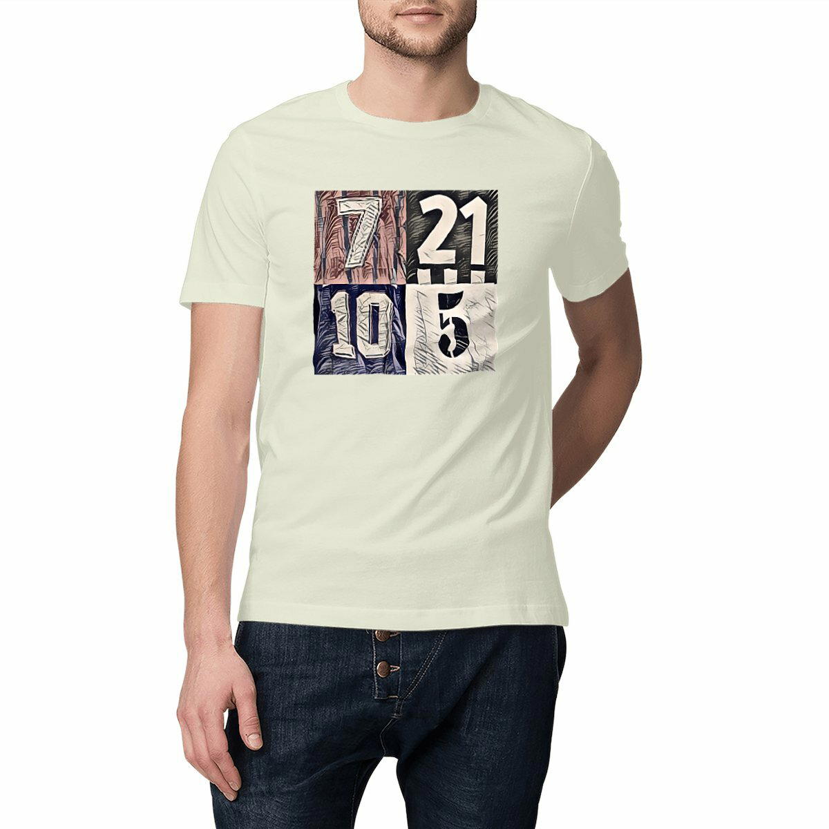 Image front T-shirt numéros chance Zizou - Foot vintage