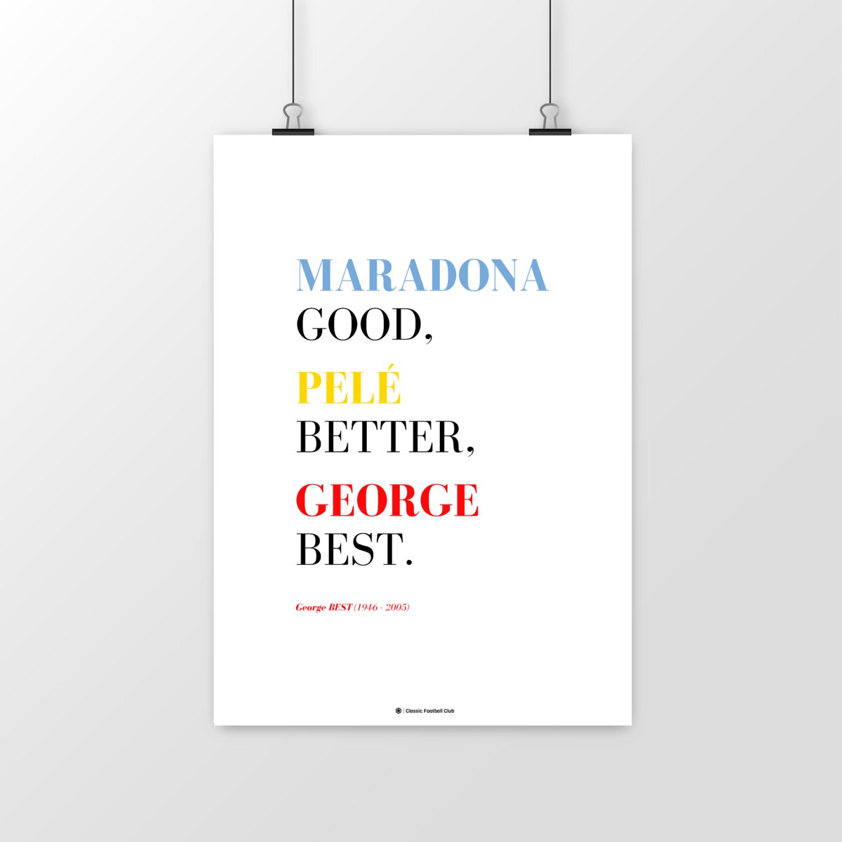 Image front Affiche citation Georges Best - Simply the Best - Foot Nostalgie