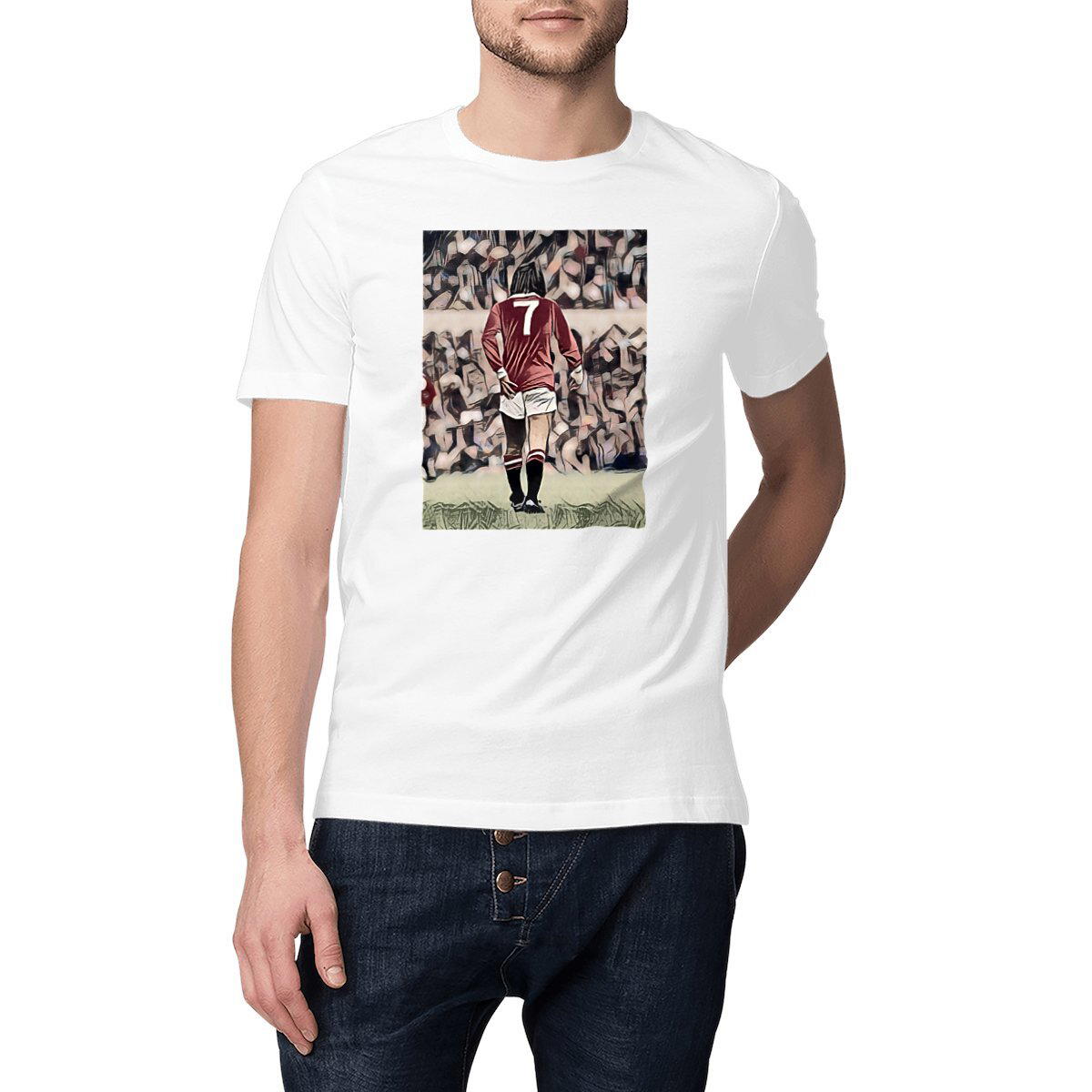 Image front T-Shirt illustration George Best - Foot vintage