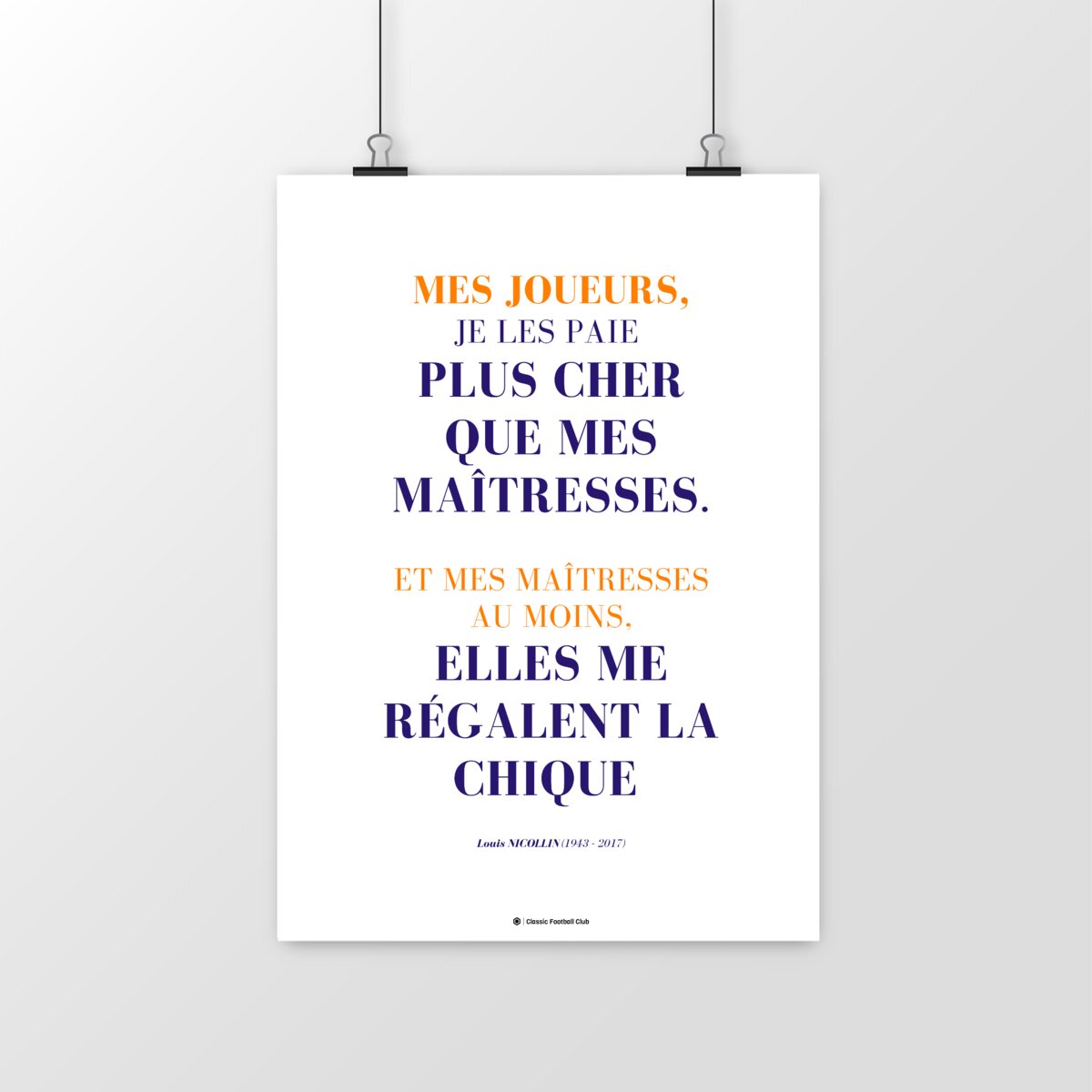 Image front Affiche citation foot Louis Nicollin - La chique à Loulou - Foot nostalgie