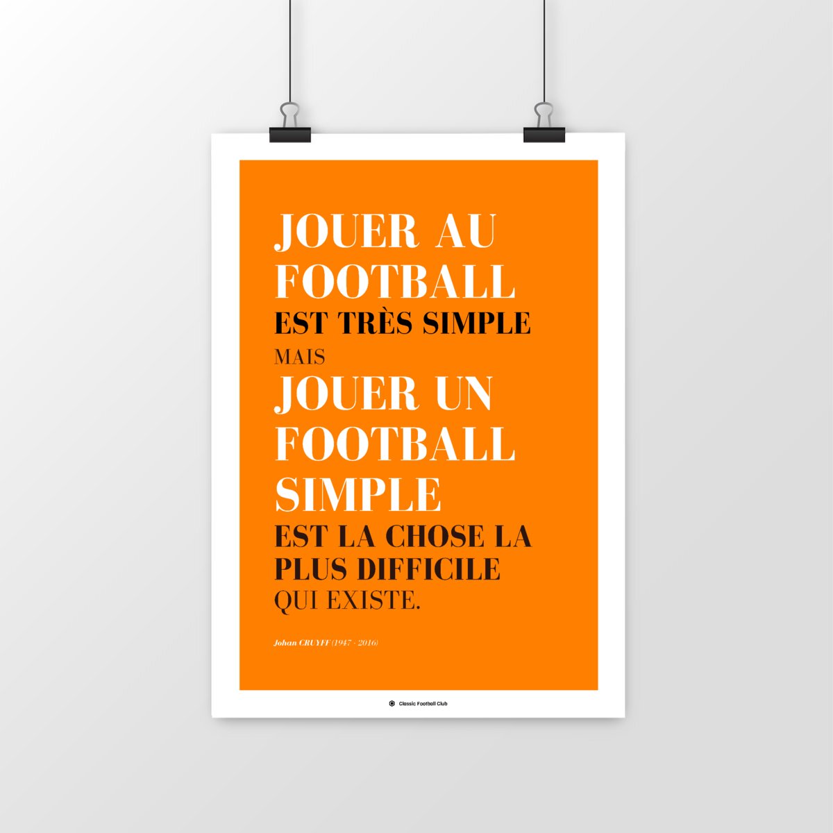 Image front Affiche citation Johan Cruyff (VF) - L'évangile du football selon JC - Foot nostalgie