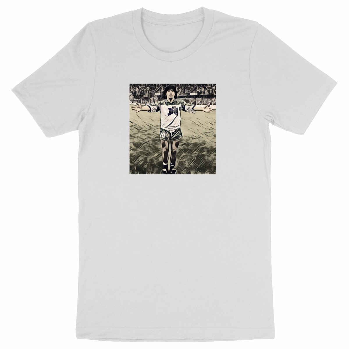 Image back T-Shirt Diego Maradona - No drug - Foot vintage