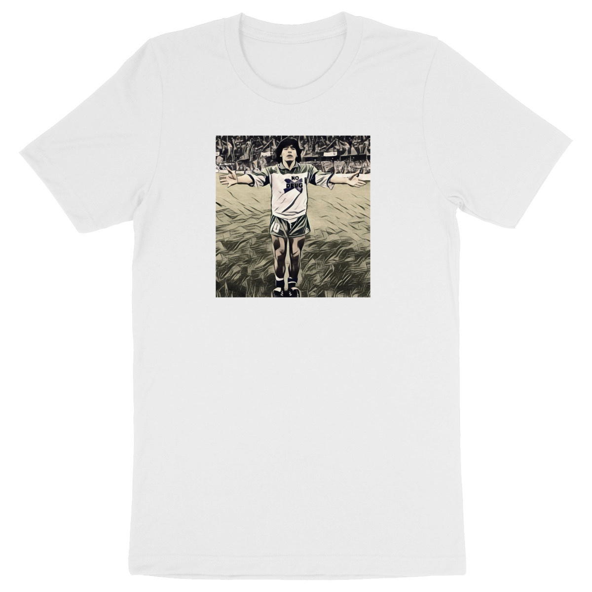 Image back T-Shirt Diego Maradona - No drug - Foot vintage