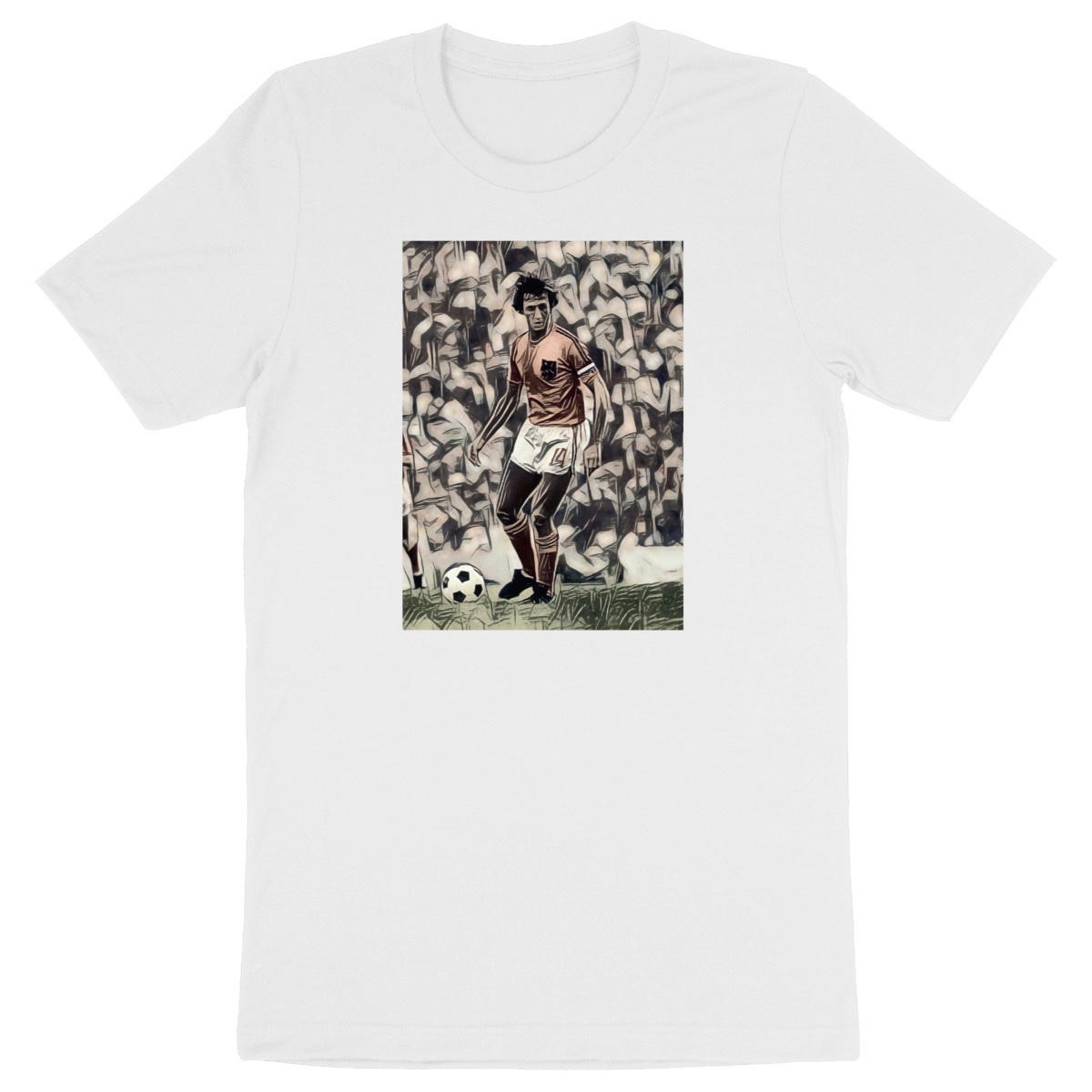 Image back T-Shirt illustration Johan Cruyff - Foot vintage